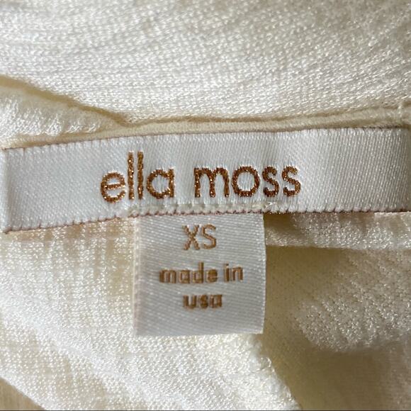 Ella moss White Slit Sleeve Cold Shoulder Peasant Top Blouse Women’s Size XS - Picture 6 of 8